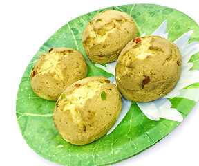 Image showing Curd biscuits with candied fruit on plate