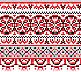 Image showing Ukrainian national pattern cross stitch background