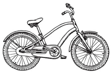 Image showing Old bicycle - rough drawing