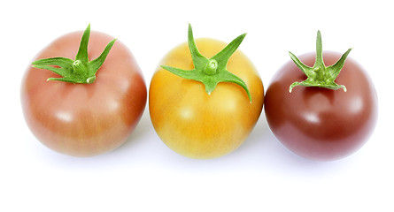 Image showing Tomatoes pink, yellow and red