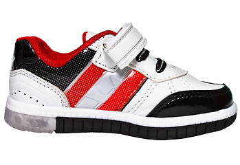Image showing Chinese sneaker with red stripes