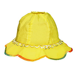 Image showing Yellow panama for a little girl on white