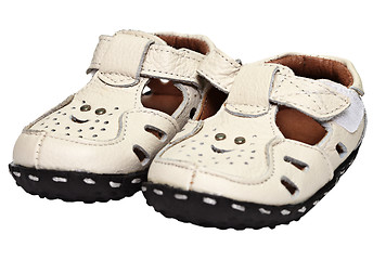 Image showing Kids sandals made â€‹â€‹of leather