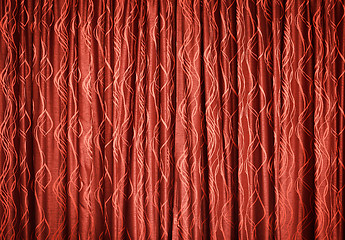 Image showing Red curtains - background