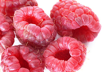 Image showing Red raspberries