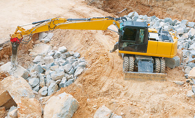 Image showing Yellow Excavator