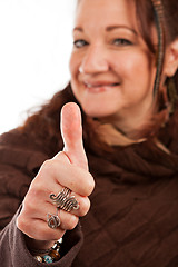 Image showing Happy Thumbs Up Woman