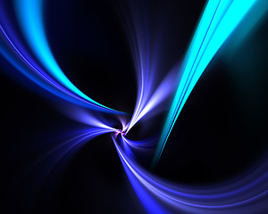 Image showing Blue Funky Fractal Swirls