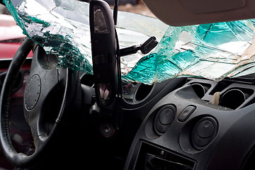Image showing Crashed Automobile Interior