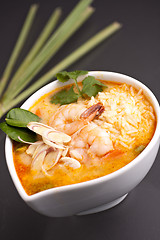 Image showing Thai Shrimp Soup with Rice
