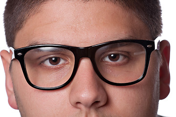 Image showing Teenager Wearing Nerd Glasses