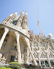 Image showing Sagrada Familia by Antoni Gaudi in Barcelona Spain