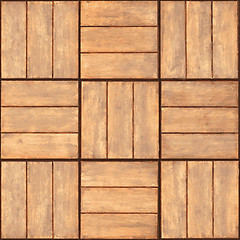 Image showing Seamless texture - wooden plaque wall