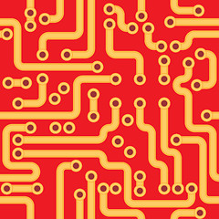 Image showing Seamless texture - red circuit board