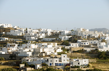 Image showing view of Adamas Plaka typical Greek island Cyclades architecture 