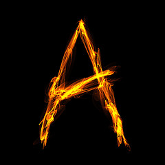 Image showing Fiery letter A 