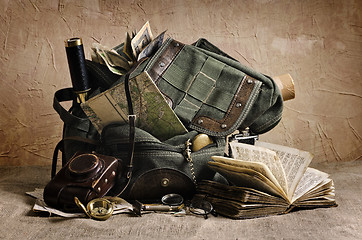 Image showing Travel theme still life