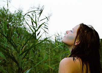 Image showing Woman enjoying nature