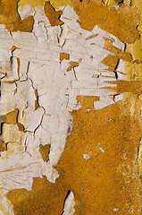 Image showing Old painted wall losing paint. 