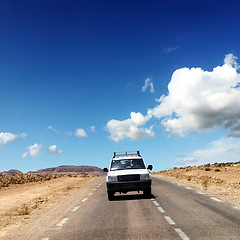 Image showing with the jeep in the Sahara desert