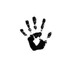 Image showing Black imprint of a hand