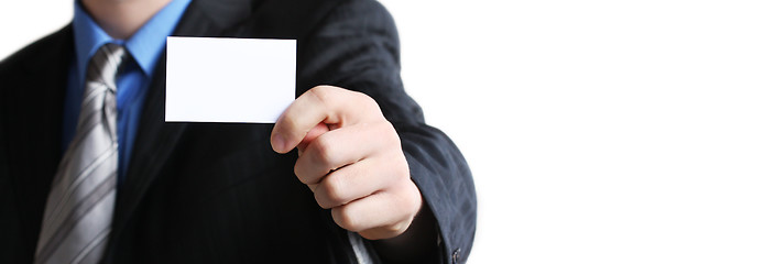 Image showing Businessman with business card