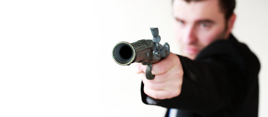 Image showing man is ready to shoot