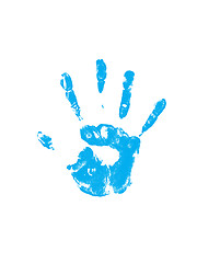 Image showing Blue handprint