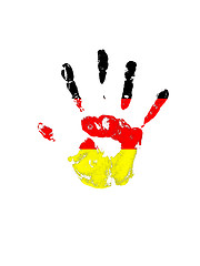Image showing Palm print in color on a white background germany