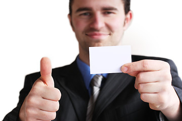 Image showing Business card in hand