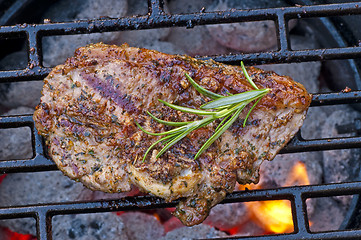 Image showing lamb chop neck on barbecue