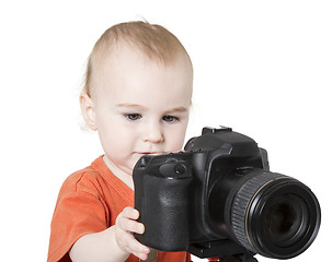 Image showing young child with digital camera