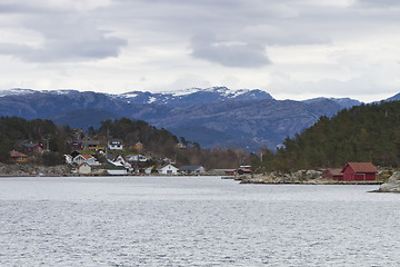 Image showing landscape in norway - coastline in fjord