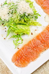 Image showing Fish Carpaccio with salad