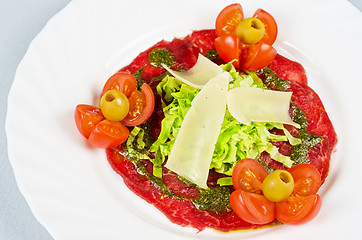 Image showing Meat carpaccio