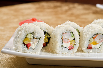 Image showing shrimp sushi roll