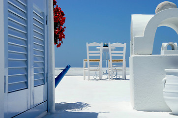 Image showing Santorini cosy terrace