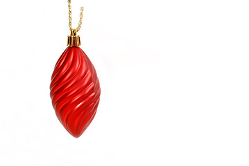 Image showing Hanging red spiral Christmas ornament