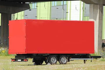 Image showing plain red truck trailer