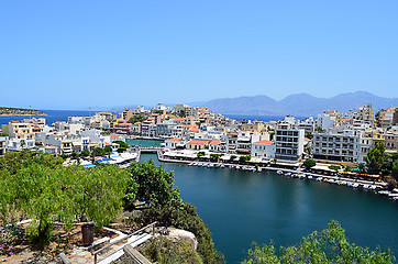 Image showing Agios nicolaos - Crete - greece harbor from the lake