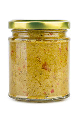 Image showing Glass jar with olive paste