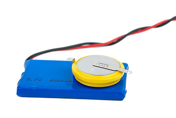 Image showing Two differently shaped Li-Ion batteries 