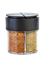 Image showing Glass jar with mix of spices