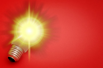 Image showing Background with lit lightbulb