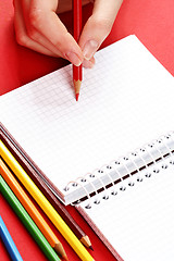 Image showing Pencil and agenda