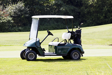Image showing golf car on a course in summer