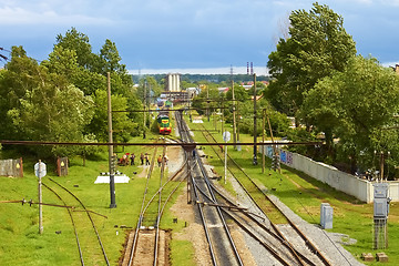 Image showing Infrastructure on railroad branching. Lviv, Ukraine