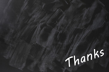 Image showing Thanks written on a smudged blackboard background