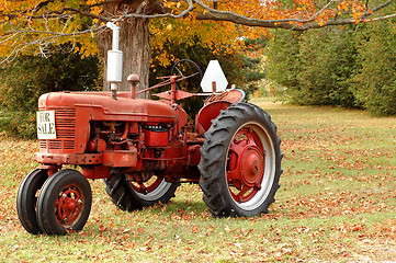 Image showing Antique tractor in rural setting