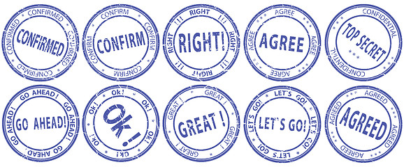 Image showing Set of round business stamps